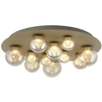 Pure LED-taklampe Popup, bronse/ravfarget, Ø 60 cm, CCT, 11 lyskilder