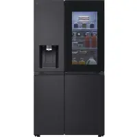 LG InstaView GSXE91EVAD kjøleskap med fryser 3 dører, Essence Black Steel