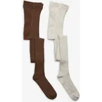 Minymo Strømpebukser - 2-pack - Solid Rib - Trost - - 140/146 - Strømpebukser