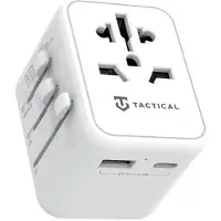 Tactical PTP-reiseadapter 12W - USB-C, USB-A, EU, UK, USA/AUS - hvit