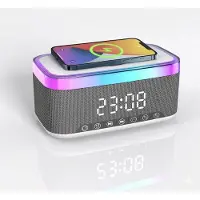 United vekkerklokke med trådløs lading og høyttaler / ladestasjon / Bluetooth-høyttaler