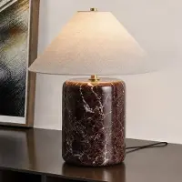 NOLA bordlampe Elodie, høyde 32 cm, rød/krem, marmor