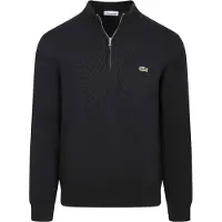 Lacoste Strikket Genser Glidelås Svart Blå ørkeblå Størrelse