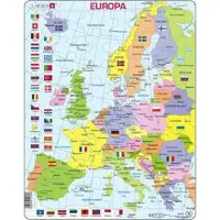 Larsen Puzzles Puslespill Europa (høyt format) - 48 brikker, Maxi 2D Puslespill