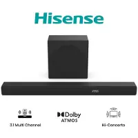 Hisense AX3100Q lydplanke 3.1 kanaler 500 W trådløs subwoofer, svart