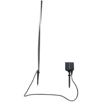 LINDBY LED-solcellelampe Sabriel, rett, svart, aluminium, 3000 K