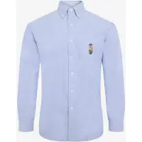 Ralph Lauren for man. 710B30248001 Blue Polo Bear Oxford Shirt (M), Cotton, Classic, Long sleeve