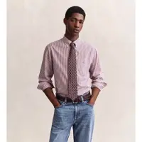 Gant for man. 3262030 Thin burgundy striped shirt (3XL), Casual, Maroon, Cotton, Classic, Long sleeve
