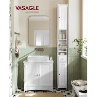 Vasagle Smalt badrumsskåp 180x21x20 cm - Vit