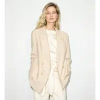 MAX&Co. for woman. 2626046024200 Beige Mcocicogna double-breasted flannel blazer (40), Casual, Wool