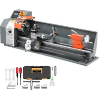Vevor metalldreiebenk 220 x 762 mm 1100 W benkdreiebenk 0–2500 o/min for presisjonsmetallbearbeiding, dreiing og gjengeskjæring, med halvautomatisk kontrollsystem og børsteløs motor