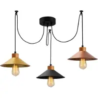 Opviq Hengelampe Manavgat N-554 3 lyskilder gull/svart/kobber