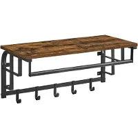 24.Se Hattehylle i industriell design med kleshenger - Brun/svart