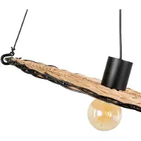 Faro Costas pendellampe, vippbar rottingskjerm, Ø 100 cm