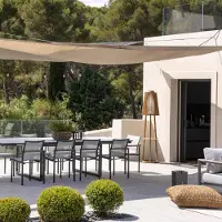 LES JARDINS Tecka solcelle-gulvlampe med sensor, teak