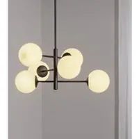 Domiluce Aurora hengelampe, svart, Ø 60 cm, 6 lyskilder, glass, E14