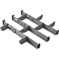 Metaltex skuffe-organizer Multi-Fit PLUS, ABS, grå bestående av: 3 justerbare lengder og hver 5 venstre/høyre - 1 stk (363229000)