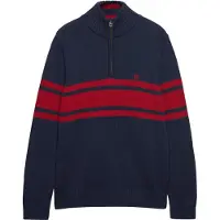 Superdry Cotton Stripe Knit Genser Med Halv Glidelås