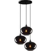Opviq Hengelampe Smoked 051 3 lyskilder i rondelglass Ø27cm