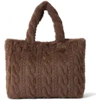 GUESS for woman. W6BZ14W4361 Brown braided synthetic fur Ilde bag (OSFA), Casual, Polyester