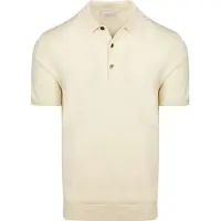 Profuomo Strikket Pooskjorte Ecru Beige Off-white Størrese