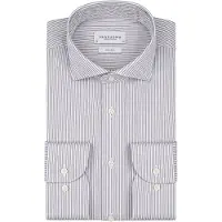 Profuomo Twill Skjorte Striper Grønn Størrelse
