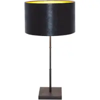 Holländer Bambus bordlampe, brun-svart gull