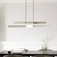 Eglo LED-hengelampe PLAYITAS, nikkel, 120 cm, 2 lyskilder, CCT