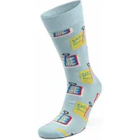 Happy socks Sokker med Sardine Tin Trykk Flerfarget Blå Lyseblå Størrelse