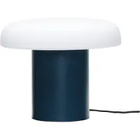 Hubsch Ateliers bordlampe, mørkeblå, hvit, glass, jern