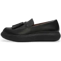 FitFlop for woman. JHR-090 Iq-Comff black leather moccasins (39), Flat, 1 to 3 cm, None, Casual