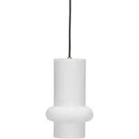 Hubsch Hengelampe Pilule Down, matt hvit, Ø 15 cm, glass