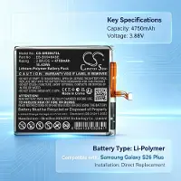 Cameron Sino Batteri til mobiltelefon, smarttelefon for Samsung Galaxy S26+, Galaxy S26 Plus m.fl.