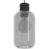 Eglo Hengelampe Dasmina, Ø 13 cm, røykgrå/svart, glass, E27