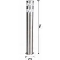 LINDBY LED-gatelampe Lanea, 60 cm, grå, stål, IP44