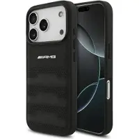 Mercedes AMG-etui med preget logo i skinn til iPhone 18 Pro / 17 Pro – svart
