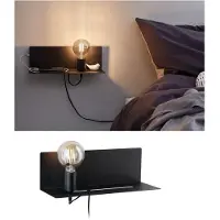 Paulmann Devara vegglampe med hylle, svart