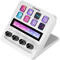 Elgato Stream Deck+ tastatur, 4 dreiehjul, LCD-berøringspanel, hvit utgave