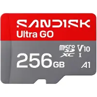 SanDisk Ultra GO microSDXC UHS-I-kort 256 GB / microSDXC-minnekort med A1-ytelse