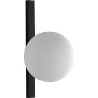 LUCE Design Vegglampe Enoire, høyde 28 cm, svart, metall/glass, 1 lyskilde
