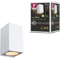 Paulmann utendørs LED-vegglampe «Flame», hvit, høyde 8 cm, IP44