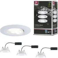 Paulmann Calla hvit, på/av, svingbar, 4 000 K, 9 cm, sett med 3 stk.