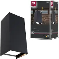 Paulmann utendørs LED-vegglampe Flame, 22 cm, antrasitt, opp/ned