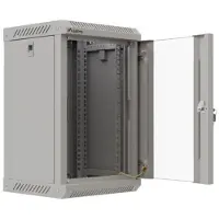 Lanberg WF01 Series - Rack skap - 600x600, flat pack, with perforated door - veggmonterbar - grå, RAL7035 - 9U - 19