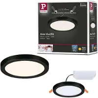 Paulmann Areo LED-panel rund svart 3000K Ø11,8cm