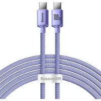 Baseus Crystal Shine USB-C / USB-C Kabel CAJY000705 - 2m - Lilla