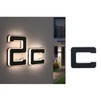 Paulmann Letter C, Utendørs vegglampe, Svart, Plast, IP44, Fasade, III