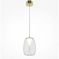 Maytoni LED-hengelampe Splash, klar, Ø 20 cm, glass