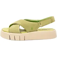 Art for woman. 1185512G1003_0G3 Leather Sandals 1855 Malaga green (37), 3 to 5 cm, Velcro, Casual