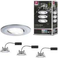 Paulmann Calla krom, dimbar og svingbar, 4 000 K, 9 cm, sett med 3 stk.